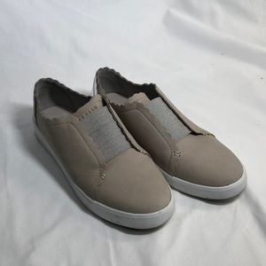 Cole Haan slip on beige with silver heal